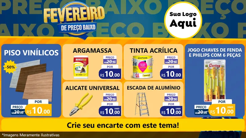 Modelo de TV para TV Horizontal com o tema Fevereiro de Preço Baixo para Material para Construção