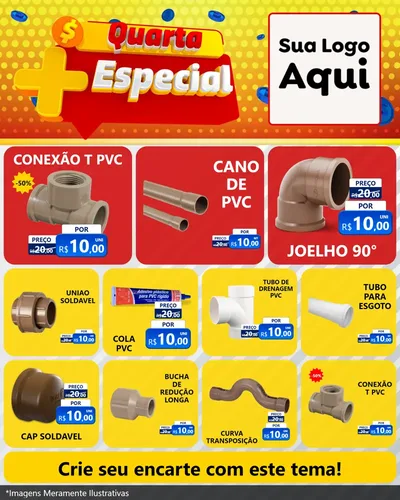 Modelo de Rede Social para Feed Instagram com o tema Quarta Mais Especial para Tubos e conexões