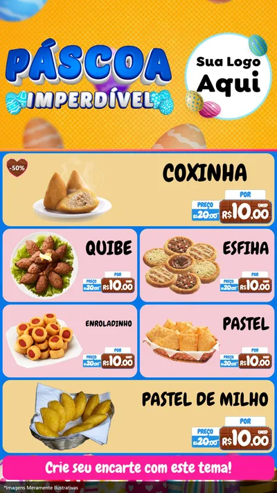 Modelo de TV para TV Vertical com o tema Páscoa Imperdível para Salgadaria