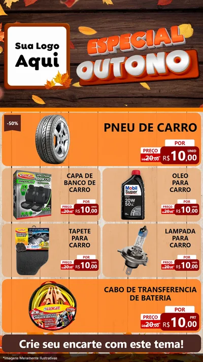 Modelo de TV para TV Vertical com o tema Especial Outono para Auto peças