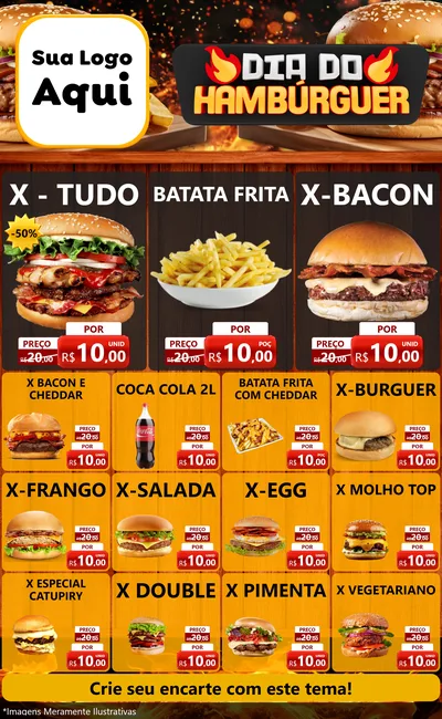 Modelo de Encarte para Encarte Grande com o tema Dia do Hambúrguer para Hamburgueria