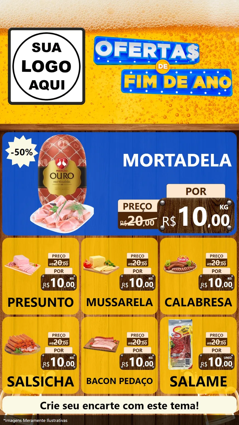 Modelo de Rede Social para Stories com o tema Ofertas de Fim de Ano para Frios e Laticínios