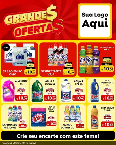 Modelo de Rede Social para Feed Instagram com o tema Grandes Ofertas para Produtos de Limpeza