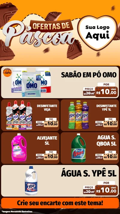 Modelo de TV para TV Vertical com o tema Ofertas de Páscoa para Produtos de Limpeza