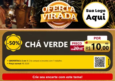 Modelo de Cartaz para Cartaz A4 Horizontal com o tema Oferta da Virada para Produtos Naturais