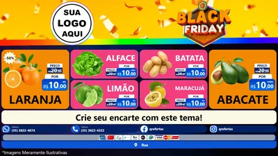 Modelo de TV para TV Horizontal com o tema Black Friday para Hortifrúti
