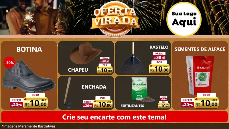 Modelo de TV para TV Horizontal com o tema Oferta da Virada para Agropecuária
