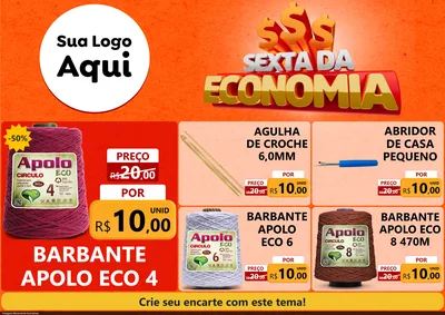 Modelo de Encarte para Encarte A4 Horizontal com o tema Sexta da Economia para Armarinho e Aviamentos