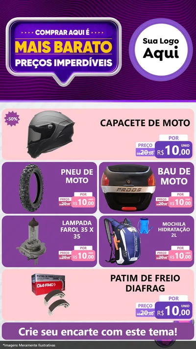 Modelo de TV para TV Vertical com o tema Mais Barato para Moto peças