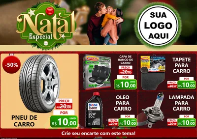 Modelo de Encarte para Encarte A4 Horizontal com o tema Natal Especial para Auto peças