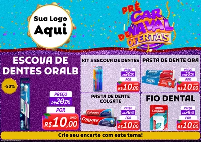 Modelo de Encarte para Encarte A4 Horizontal com o tema Pré Carnaval de Ofertas para Higiene Pessoal