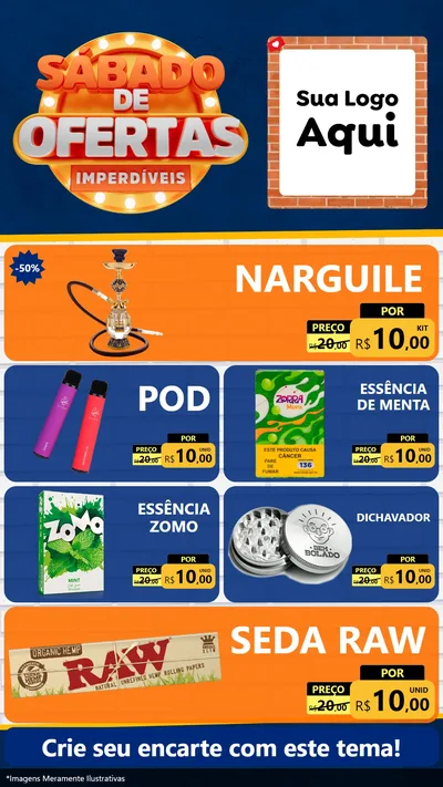 Modelo de TV para TV Vertical com o tema Sábado de Ofertas Imperdíveis para Tabacaria