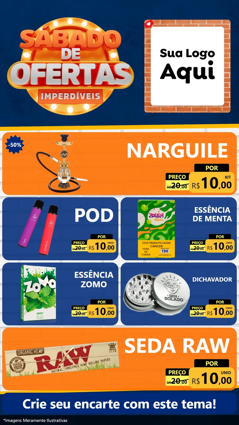 Modelo de TV para TV Vertical com o tema Sábado de Ofertas Imperdíveis para Tabacaria