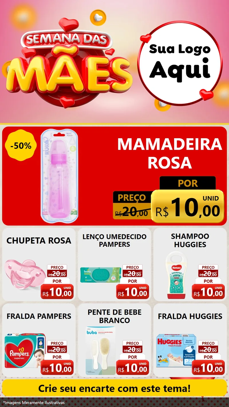 Modelo de Rede Social para Stories com o tema Semana das Mães para Bebês