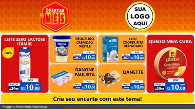 Modelo de TV para TV Horizontal com o tema Ofertas do Mês para Frios e Laticínios