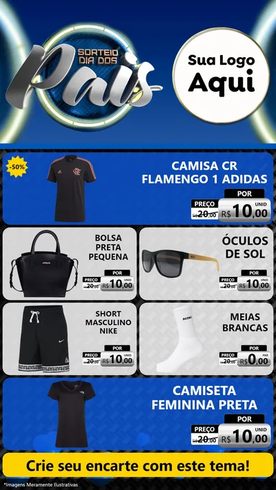 Modelo de TV para TV Vertical com o tema Sorteio Dia Dos Pais para Roupas e acessórios