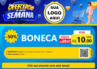 Modelo de Cartaz para Cartaz A4 Horizontal com o tema Ofertas de Fim de Semana para Brinquedos