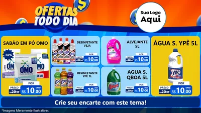 Modelo de TV para TV Horizontal com o tema Ofertas Todo Dia para Produtos de Limpeza