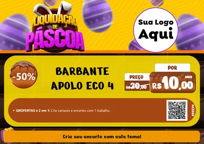 Modelo de Cartaz para Cartaz A4 Horizontal com o tema Liquidação de Páscoa para Armarinho e Aviamentos
