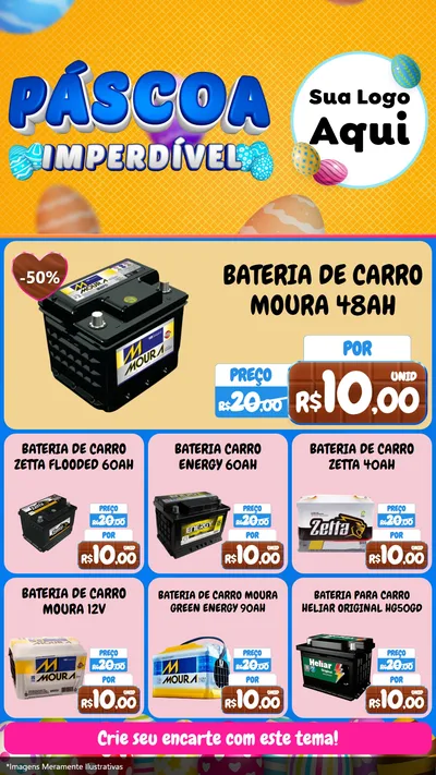 Modelo de Rede Social para Stories com o tema Páscoa Imperdível para Baterias Elétricas
