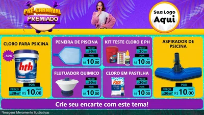 Modelo de TV para TV Horizontal com o tema Pré-Carnaval Premiado para Produtos para Piscina