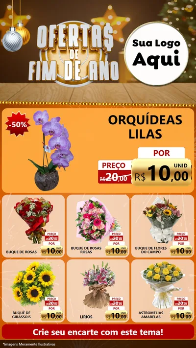 Modelo de Rede Social para Stories com o tema Ofertas de Fim de Ano para Floricultura e jardim