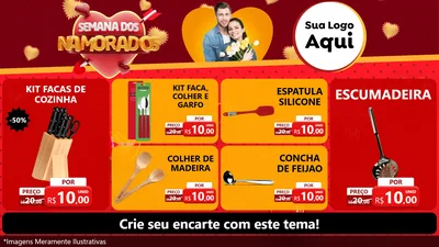 Modelo de TV para TV Horizontal com o tema Semana dos Namorados para Utilidades Domésticas