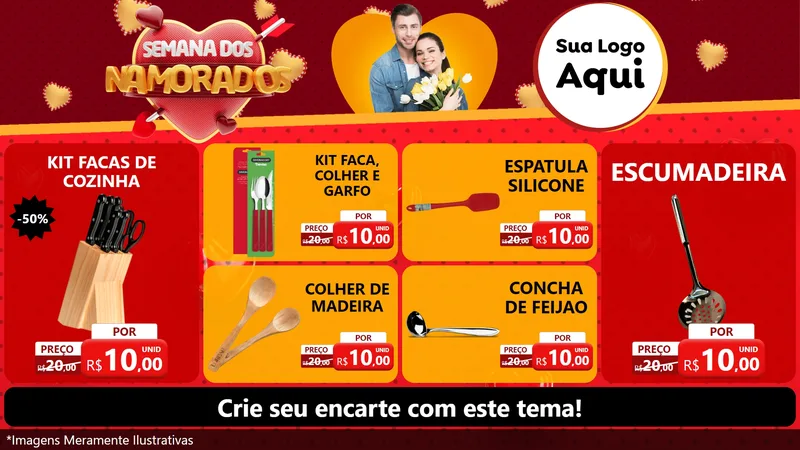 Modelo de TV para TV Horizontal com o tema Semana dos Namorados para Utilidades Domésticas