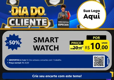 Modelo de Cartaz para Cartaz A4 Horizontal com o tema Dia Do Cliente para Informática