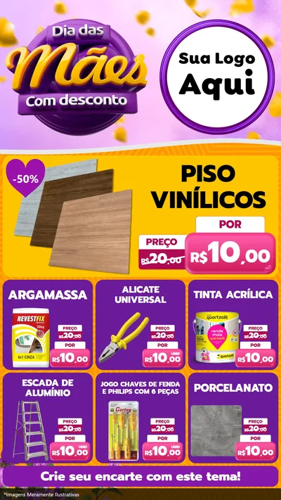 Modelo de Rede Social para Stories com o tema Dia das Mães com Desconto para Material para Construção