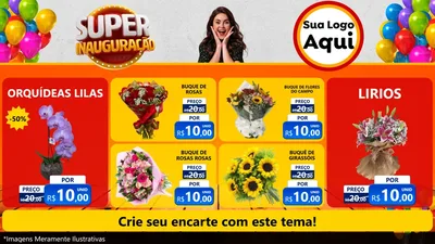 Modelo de TV para TV Horizontal com o tema Super Inauguração para Floricultura e jardim