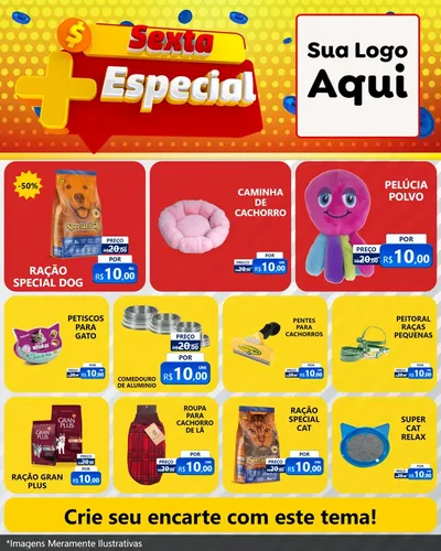 Modelo de Rede Social para Feed Instagram com o tema Sexta Mais Especial para Pet Shop