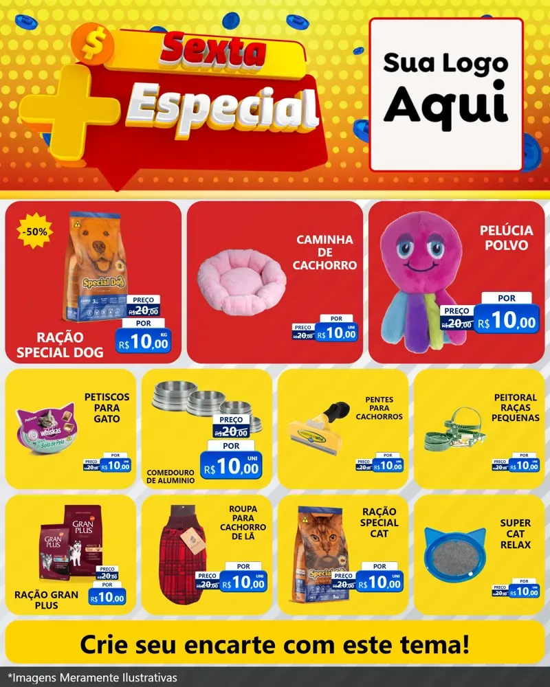 Modelo de Rede Social para Feed Instagram com o tema Sexta Mais Especial para Pet Shop