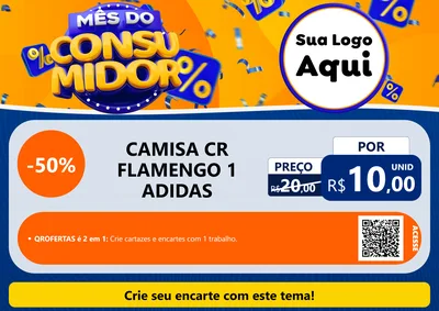 Modelo de Cartaz para Cartaz A4 Horizontal com o tema Mês do Consumidor para Roupas e acessórios