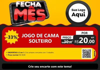 Modelo de Cartaz para Cartaz A4 Horizontal com o tema Fecha Mês para Cama, Mesa e Banho