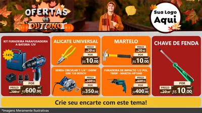 Modelo de TV para TV Horizontal com o tema Ofertas de Outono para Maquinas e Ferramentas