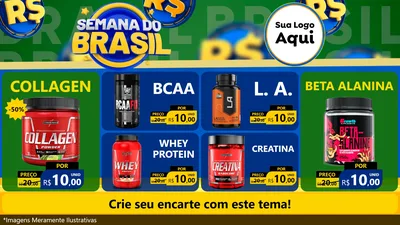 Modelo de TV para TV Horizontal com o tema Semana Do Brasil para Suplementos alimentares