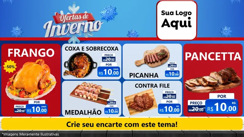 Modelo de TV para TV Horizontal com o tema Ofertas de Inverno para Assados