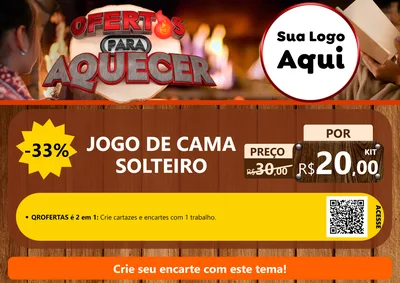 Modelo de Cartaz para Cartaz A4 Horizontal com o tema Ofertas Para Aquecer para Cama, Mesa e Banho
