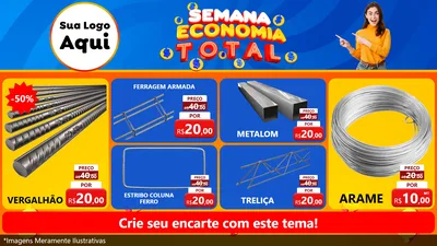 Modelo de TV para TV Horizontal com o tema Semana Economia Total para Ferragens
