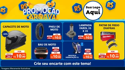 Modelo de TV para TV Horizontal com o tema Promoção de Carnaval para Moto peças