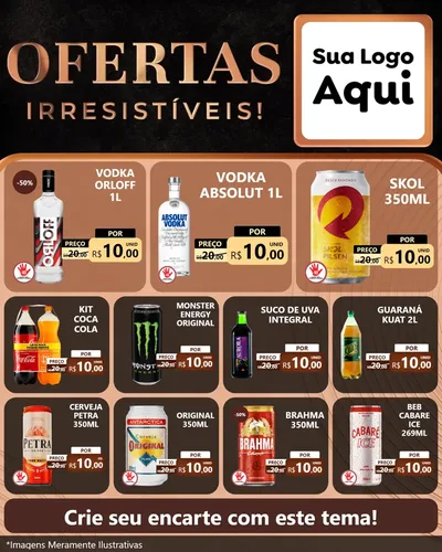 Modelo de Rede Social para Feed Instagram com o tema Ofertas Irresistíveis! para Distribuidora de bebidas