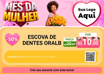 Modelo de Cartaz para Cartaz A4 Horizontal com o tema Mês da Mulher para Higiene Pessoal