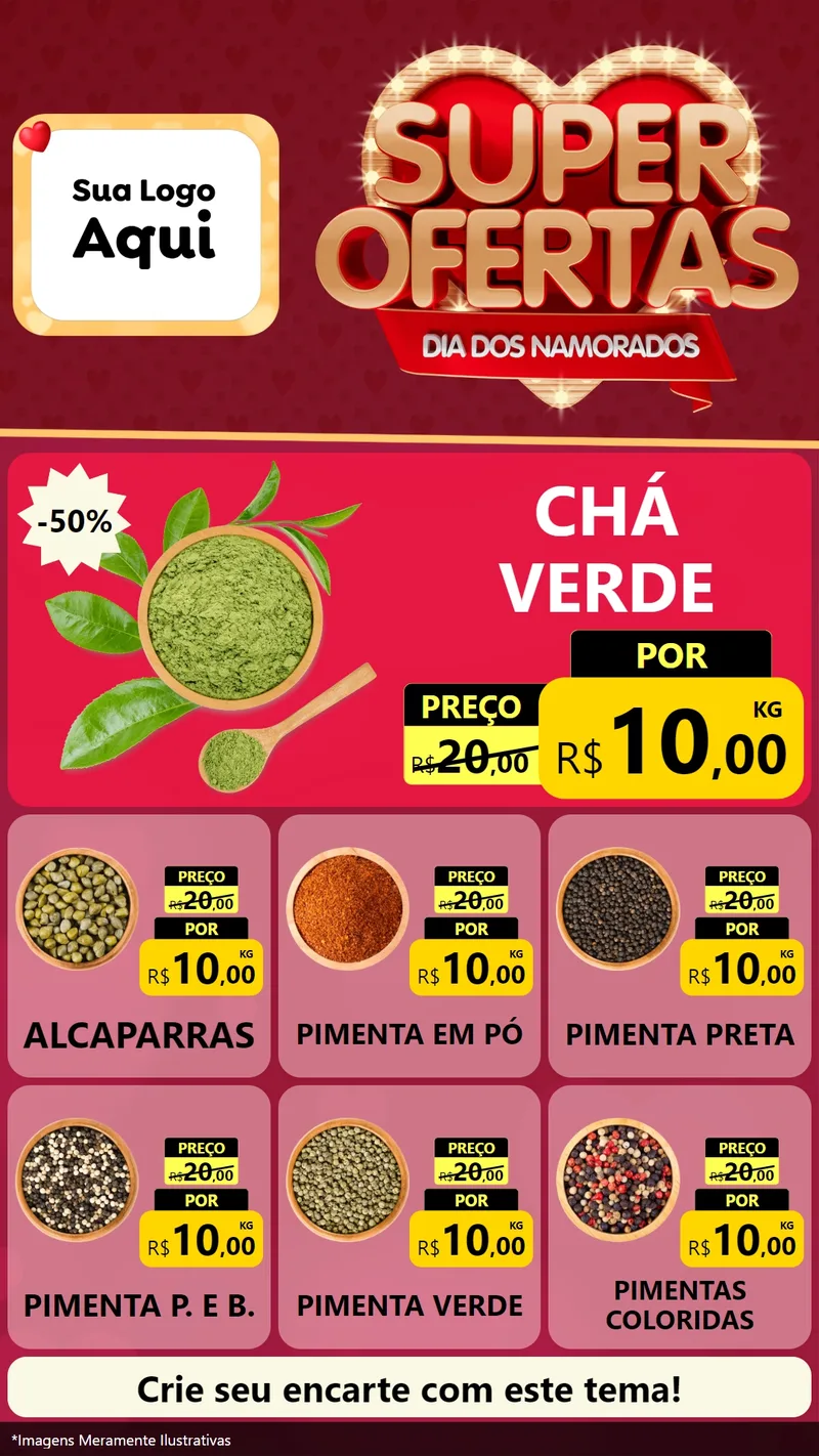 Modelo de Rede Social para Stories com o tema Dia dos Namorados para Produtos Naturais