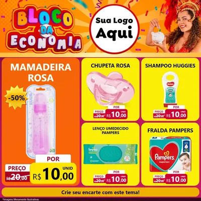 Modelo de Rede Social para Feed Facebook com o tema Bloco da Economia para Bebês