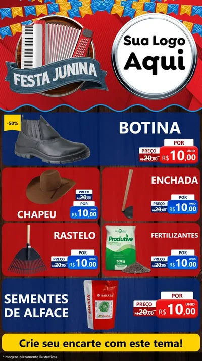 Modelo de TV para TV Vertical com o tema Festa Junina para Agropecuária