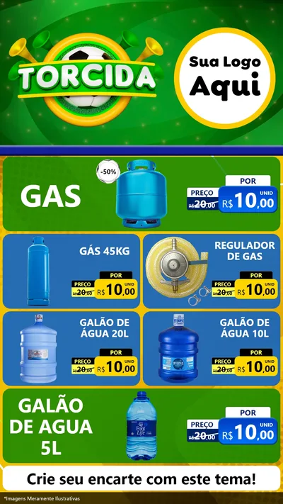 Modelo de TV para TV Vertical com o tema Torcida para Água e gás