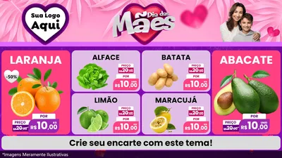 Modelo de TV para TV Horizontal com o tema Dia das Mães para Hortifrúti