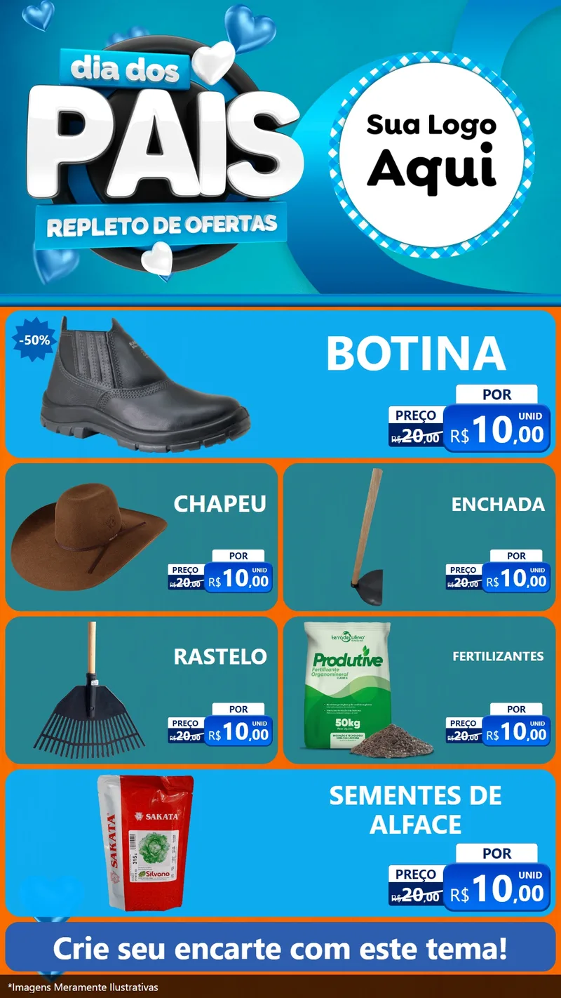 Modelo de TV para TV Vertical com o tema Dia Dos Pais Repleto de Ofertas para Agropecuária