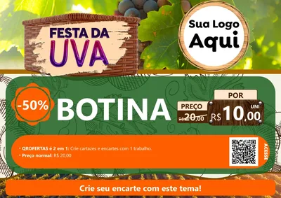 Modelo de Cartaz para Cartaz A4 Horizontal com o tema Festa da Uva para Agropecuária
